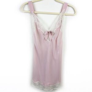 Adore Me Sheer Pink and White lace detail lingerie nightie size: XL